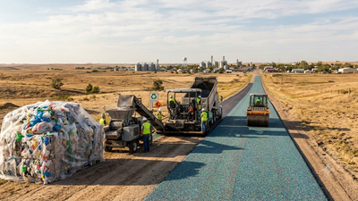 A Nebraska city turned 2 million plastic bags into a road