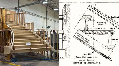 Newport mansion revives 1500s staircase craft with mortise-and-wedge joinery