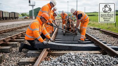 In 2025, a UK nuclear waste site began installing railway sleepers made from about 90 kilograms of recycled plastic each - their claimed lifespan was 50 to 100 years