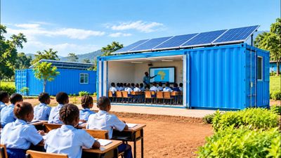 Solar E-Container Classrooms Pilot: UNICEF turns scrap boxes into digital hubs; nearly 20,000 pupils benefit