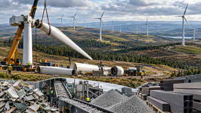 Scotland’s first wind farm recycled 99.9% of 26 turbines, blades became polymers