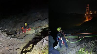 Couple trapped on San Francisco cliff after rising tides