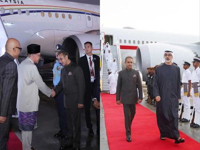 Abu Dhabi Crown Prince, Malaysian PM arrive in India for 18th BRICS Summit