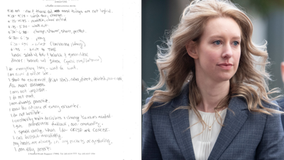 Elizabeth Holmes’ handwritten note says a lot about how she believed she had to present herself as a CEO