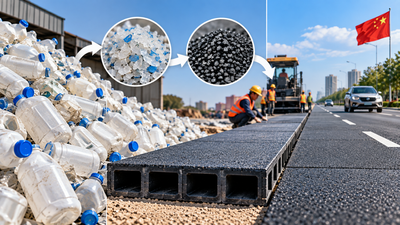 China’s first plastic road used 6,000 milk bottles to turn waste into paving material