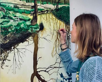 Artist delights in beautiful ‘mess’ and dead trees of England’s rewilding sites