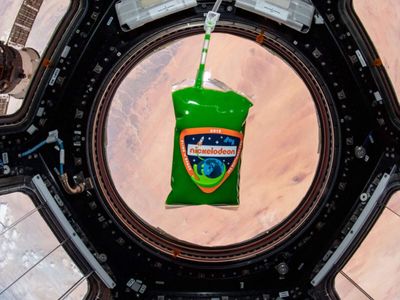 In 2019, Nickelodeon sent green slime to the ISS for eight demonstrations; the tests offered insights into liquid containment and hydroponic plant watering research