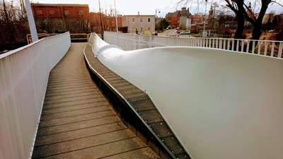 Wind Turbine Blade Bridge: Polish town turns blade into footbridge; project showcases reuse of composites