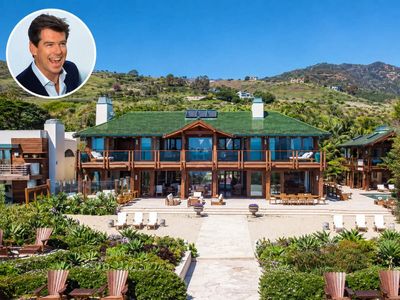 In 2000, Pierce Brosnan bought two Malibu lots and demolished the existing house; about a decade later, his 13,000-sq-ft “Orchid House” had solar panels and its own water-recycling plant