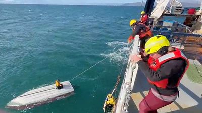 Moment teen is rescued after three days adrift in frigid waters