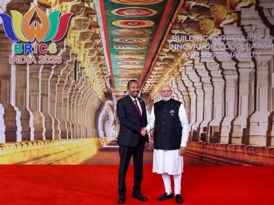 PM Modi greets BRICS leaders against TN's Ramanathaswamy temple backdrop
