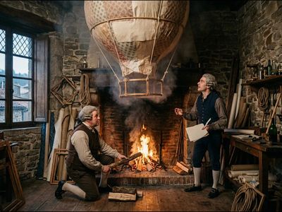 In 1783, two French brothers while conducting indoor experiments in Annonay, France after getting inspired by watching smoke rise and clothes billow over a fire invented the world's first practical hot air balloon