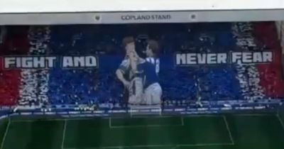 Rangers supporters unveil huge Ibrox tifo ahead of Celtic clash