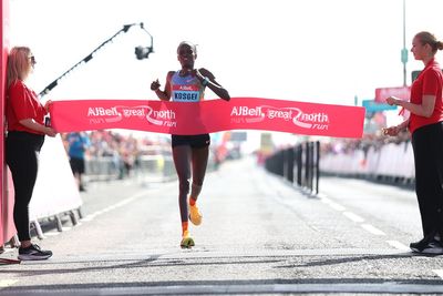 Brigid Kosgei wins Great North Run but Eilish McColgan withdraws with injury