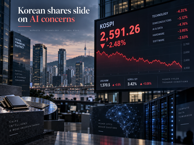 Global Market: South Korean shares fall as AI concerns weigh; won strengthens