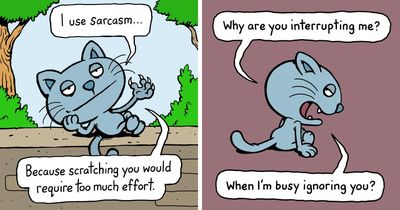 ‘Cattitude’: 30 New Funny Comics By This Artist Showcasing Daily Struggles In A Cat’s Life
