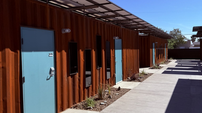 Phoenix turns shipping containers into 40 tiny homes for homeless seniors in a $750,000 project; 56 permanent units next