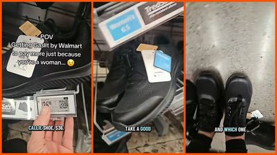 Woman finds the same shoe priced lower in the men’s corner. She says Walmart tried to gaslight her into paying more for being a woman: ‘the pink tax’