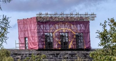 Scaffolding appears on historic viaduct in Highlands for mystery filming