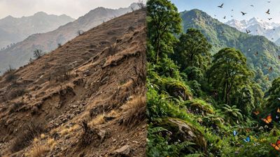 A Himalayan slope transformed from degraded land into a home for more than 160 bird species