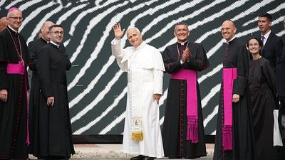 Pope Leo XIV unveils giant wave for new water exhibition at Vatican Library