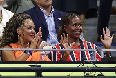 Michelle Obama Wears Striped Chanel Shirtdress to US Open Semifinals