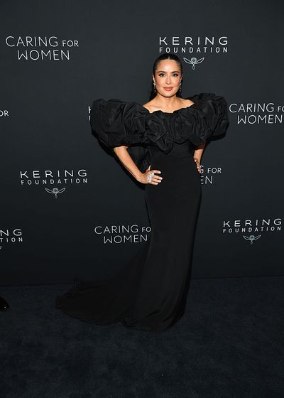 Salma Hayek Brings Old Hollywood Glamour to New York Fashion Week in Balenciaga
