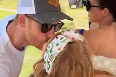 Prince Harry kisses Princess Lilibet as Meghan shares 42nd birthday tribute to husband