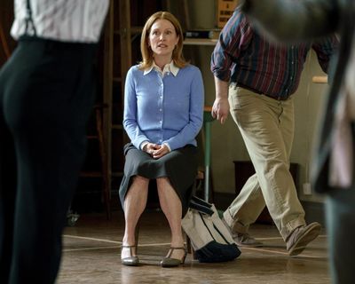 The Debut review – Julianne Moore is a thrill in Jesse Eisenberg’s oddball comedy