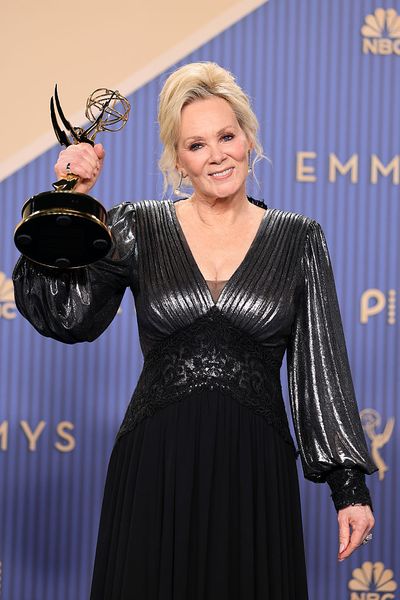 Jean Smart Wore a Shimmering Black-and-Silver Gown for Her Record-Tying Emmys Night
