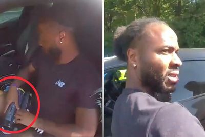 Police bodycam footage shows Raheem Sterling with nitrous oxide canisters on his lap