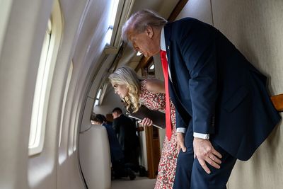 Natalie Harp's Large Bag Draws Online Jokes as She Joins Trump's Ireland Trip Without Melania