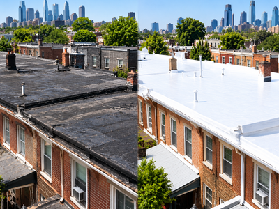 EnergyFIT Philly upgraded 70+ low-income homes with white heat-reflecting roofs and other repairs; the case study reported household energy savings of $500-$3,500 a year