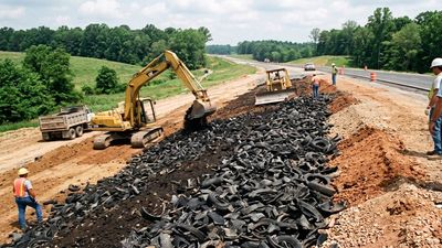 Tyre Roads Prove Safe: Virginia engineers test shredded embankment; findings support wider reuse