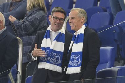 Andy Burnham joined by Canadian Prime Minister Mark Carney at Everton match