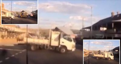 'Stop, stop': the moment a truck collides with giant wind turbine blade