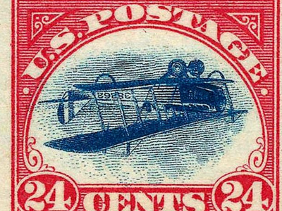 In 1918, a Washington clerk spent $24 on 100 stamps during his lunch break. Every plane was upside down, one later sold for $2 million