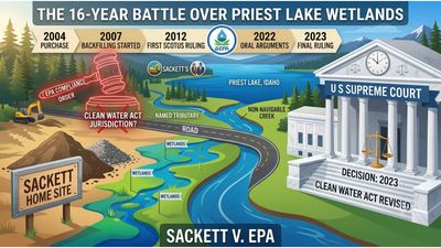 In 2007, an Idaho couple began building a home near Priest Lake; EPA ordered them to restore the property or risk fines exceeding $40,000 a day, beginning a 16-year Supreme Court battle