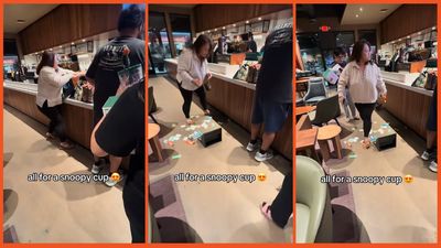 ‘All for a Snoopy cup’: Customer wreaks havoc in Dallas Starbucks and cuts the queue for the coffeehouse’s latest merch
