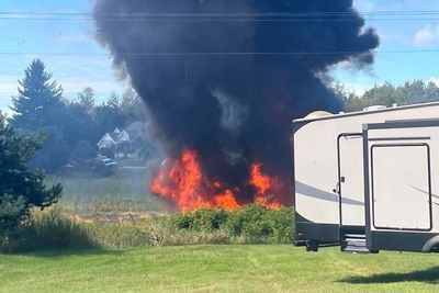 Pilot ejects before US fighter jet crashes in huge fireball during training