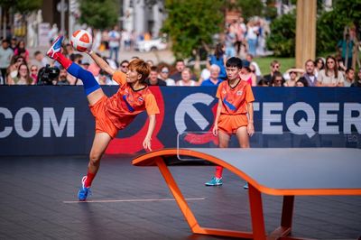 Balletic hits and bicycle kicks: Teqball comes of age at the Asian Games
