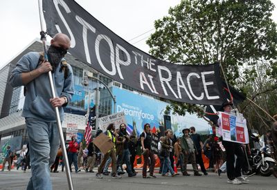What the 'Stop the AI Race' Protest Outside Dreamforce Reveals About the Coming Fight Over AI Rules
