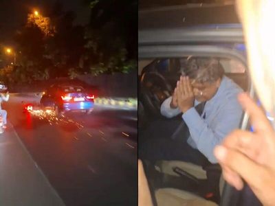 R K Puram viral video shows car dragging bike for several metres on New Delhi roads, police respond