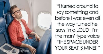 Woman Gets Kicked Under Her Seat By Entitled Man, He Claims The Space Under Her Seat Is His