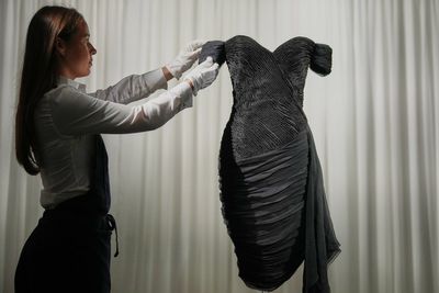 Back in black: Princess Diana's 'revenge dress' goes on show ahead of Sotheby's auction