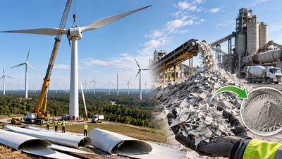 Panther Creek III upgrades 133 turbines for more power and recycles old blades into cement