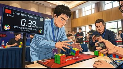 Meet Ziyu Ye, the Chinese speedcuber who solved a 2×2 Rubik's Cube in 0.39 seconds to set a Guinness World Record