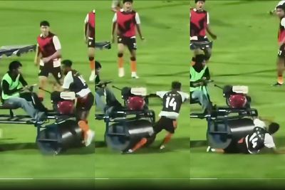 Watch: The shocking moment Andros Townsend was run over by pitch roller in Thailand