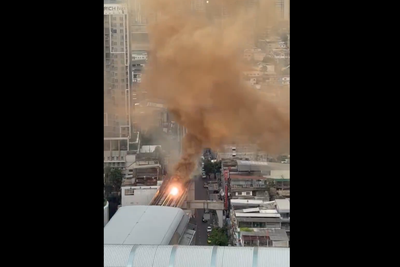 Bangkok metro suspends all services after fire breaks out on elevated track