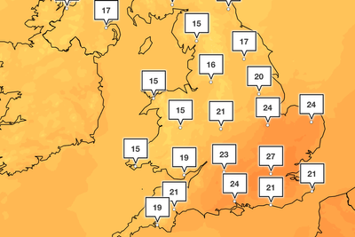Weather mapped: Where temperatures could hit 27C in final blast of summer sun